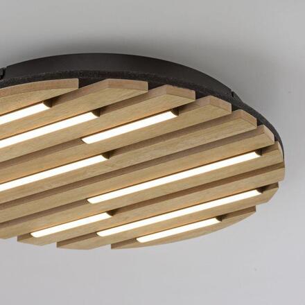 JUST LIGHT LED stropní svítidlo AKUSTIK, dřevo, přírodní, kruhové 3000K