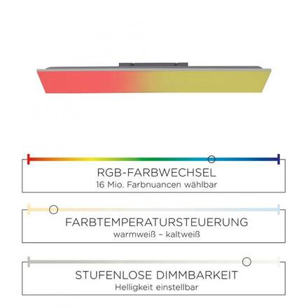 LEUCHTEN DIREKT is JUST LIGHT LED panel svítidlo, 100x25cm, RGB a CCT, stmívatelné RGB+2700-5000K