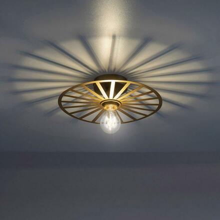 LEUCHTEN DIREKT is JUST LIGHT stropní svítidlo 30x30 matná mosaz kruhové laťový vzhled  LD 15635-60