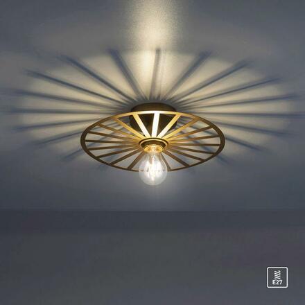 LEUCHTEN DIREKT is JUST LIGHT stropní svítidlo 30x30 matná mosaz kruhové laťový vzhled  LD 15635-60
