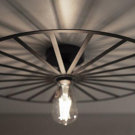 LEUCHTEN DIREKT is JUST LIGHT stropní svítidlo 50x50 matná černá barva kruhové s laťovým designem  LD 15636-18