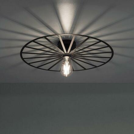 LEUCHTEN DIREKT is JUST LIGHT stropní svítidlo 50x50 matná černá barva kruhové s laťovým designem  LD 15636-18