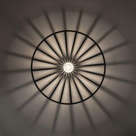 LEUCHTEN DIREKT is JUST LIGHT stropní svítidlo 50x50 matná černá barva kruhové s laťovým designem  LD 15636-18