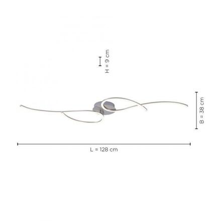 LEUCHTEN DIREKT is JUST LIGHT LED stropní svítidlo lineární v barvě oceli s funkcí stmívání SimplyDim 2700K