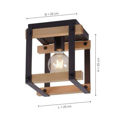 LEUCHTEN DIREKT is JUST LIGHT LED stropní svítidlo, vintage, design dřeva, E27 bez žárovky, max. 40W, retro