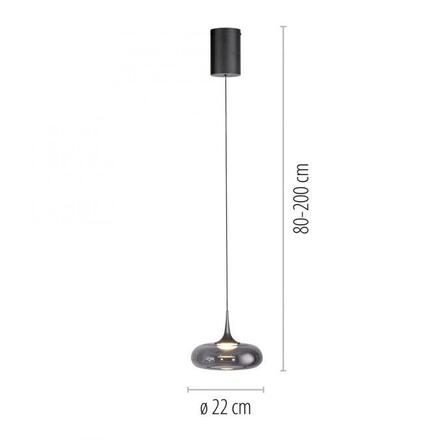 JUST LIGHT Kolekce Schöner Wohnen LED závěsné svítidlo POSH, šedé, 1-ramenné, stmívatelné, SimplyDim 3000K