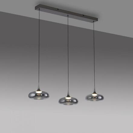 JUST LIGHT Kolekce Schöner Wohnen LED závěsné svítidlo POSH, šedé, stmívatelné, Comfort Lift, SimplyDim 3000K