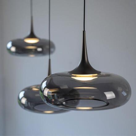 JUST LIGHT Kolekce Schöner Wohnen LED závěsné svítidlo POSH, šedé, stmívatelné, Comfort Lift, SimplyDim 3000K