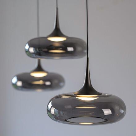 JUST LIGHT Kolekce Schöner Wohnen LED závěsné svítidlo POSH, šedé, stmívatelné, Comfort Lift, SimplyDim 3000K