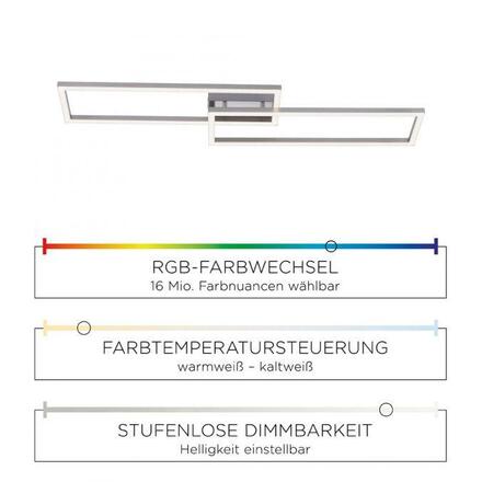 LEUCHTEN DIREKT is JUST LIGHT LED stropní svítidlo barva ocel, hranaté, geometrický styl, Smart Home MEDION RGB+2700-5000K