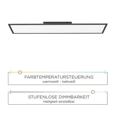 LEUCHTEN DIREKT is JUST LIGHT LED panel svítidlo hranaté v černé s nastavitelou barvou světla a funkcí stmívání 2700-5000K