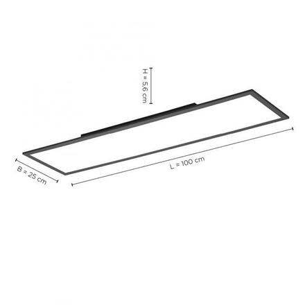 LEUCHTEN DIREKT is JUST LIGHT LED panel svítidlo hranaté v černé s nastavitelou barvou světla a funkcí stmívání 2700-5000K