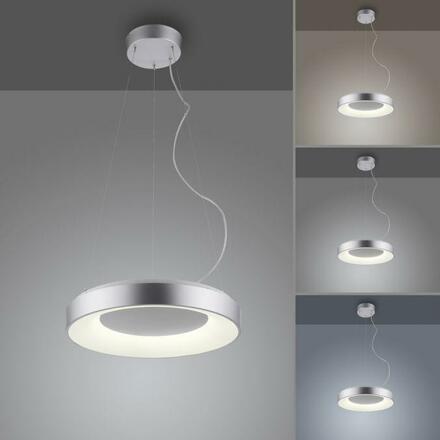 LEUCHTEN DIREKT is JUST LIGHT LED závěsné svítidlo stříbrné ovládané přes aplikaci Tuya stmívatelné RGB+CCT 2700-5000K LD 17075-21
