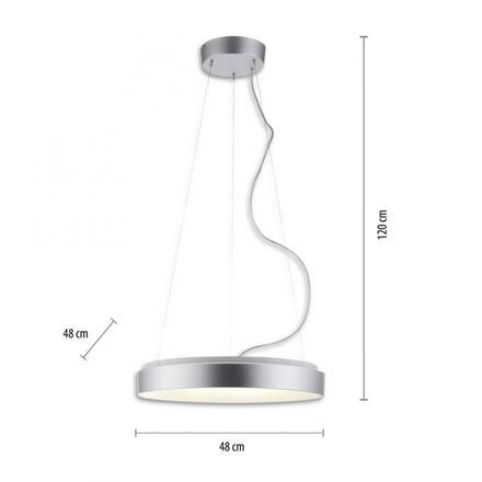 LEUCHTEN DIREKT is JUST LIGHT LED závěsné svítidlo stříbrné ovládané přes aplikaci Tuya stmívatelné RGB+CCT 2700-5000K LD 17075-21