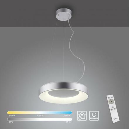 LEUCHTEN DIREKT is JUST LIGHT LED závěsné svítidlo stříbrné ovládané přes aplikaci Tuya stmívatelné RGB+CCT 2700-5000K LD 17075-21