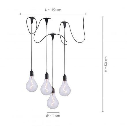 LEUCHTEN DIREKT is JUST LIGHT LED závěsné svítidlo, černá, ochrana proti stříkající vodě, moderní, časovač 3000K