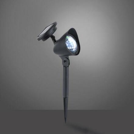 LEUCHTEN DIREKT is JUST LIGHT LED solární svítidlo se zápichem černé ochrana proti stříkající vodě 9000K LD 19102-18