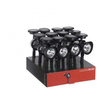 LEUCHTEN DIREKT is JUST LIGHT LED solární svítidlo se zápichem černé ochrana proti stříkající vodě 9000K LD 19102-18