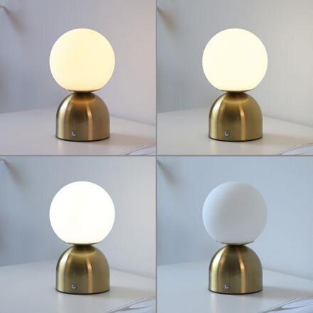 JUST LIGHT Kolekce Schöner Wohnen LED bateriové stolní svítidlo RUDI, zlaté, přes USB 3000-6000K