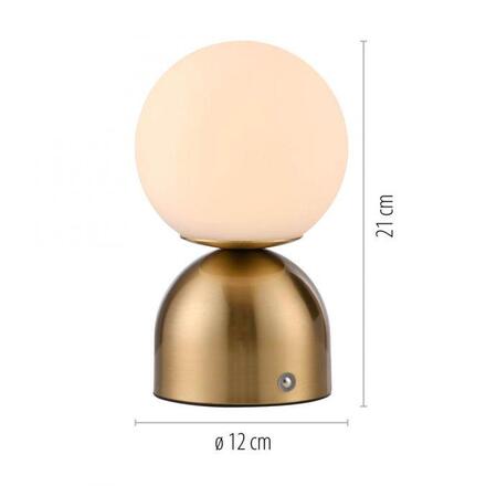 JUST LIGHT Kolekce Schöner Wohnen LED bateriové stolní svítidlo RUDI, zlaté, přes USB 3000-6000K