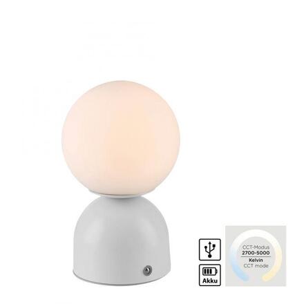JUST LIGHT Kolekce Schöner Wohnen LED bateriové stolní svítidlo RUDI, bílé, přes USB 3000-6000K