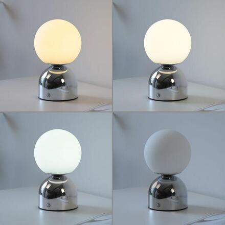 JUST LIGHT Kolekce Schöner Wohnen LED bateriové stolní svítidlo RUDI, chrom, nabíjecí přes USB 3000-6000K