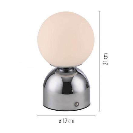 JUST LIGHT Kolekce Schöner Wohnen LED bateriové stolní svítidlo RUDI, chrom, nabíjecí přes USB 3000-6000K