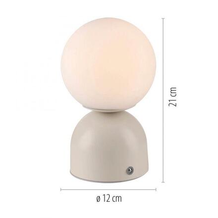 JUST LIGHT Kolekce Schöner Wohnen LED bateriové stolní svítidlo RUDI, písková barva, přes USB 3000-6000K