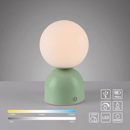 JUST LIGHT Kolekce Schöner Wohnen LED bateriové stolní svítidlo RUDI, inspirováno květy USB 3000-6000K