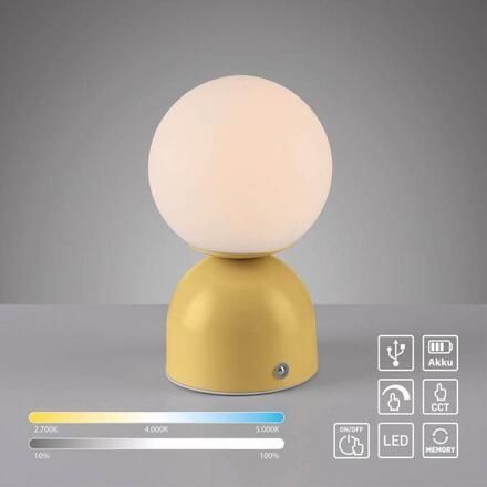 JUST LIGHT Kolekce Schöner Wohnen LED bateriové stolní svítidlo RUDI, inspirováno květy, USB 3000-6000K