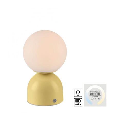 JUST LIGHT Kolekce Schöner Wohnen LED bateriové stolní svítidlo RUDI, inspirováno květy, USB 3000-6000K