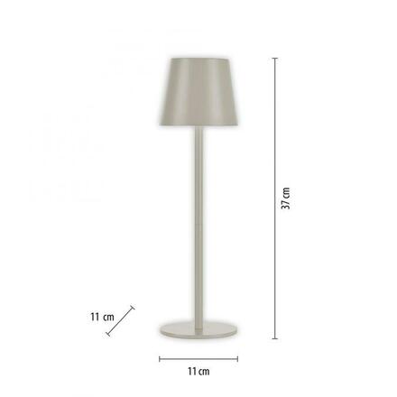 LEUCHTEN DIREKT is JUST LIGHT LED stolní lampa lakovaná šedá ochrana proti stříkající vodě na baterie 3000K LD 19250-40