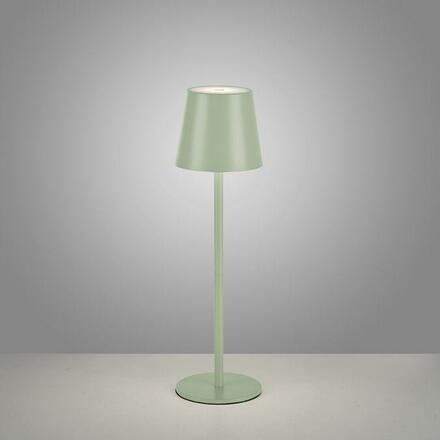LEUCHTEN DIREKT is JUST LIGHT LED stolní lampa lakovaná zelená ochrana proti stříkající vodě na baterie 3000K LD 19250-43