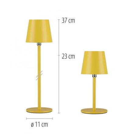 JUST LIGHT Nabíjecí svítidlo na láhev, s přídavnou nohou, žlutá 3000K