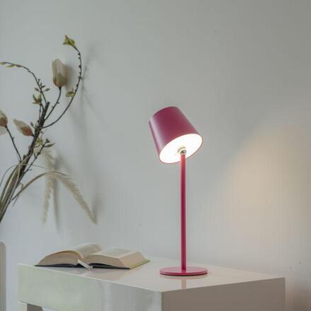 JUST LIGHT Nabíjecí svítidlo na láhev, s přídavnou nohou, růžová 3000K