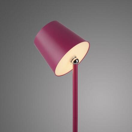 JUST LIGHT Nabíjecí svítidlo na láhev, s přídavnou nohou, růžová 3000K