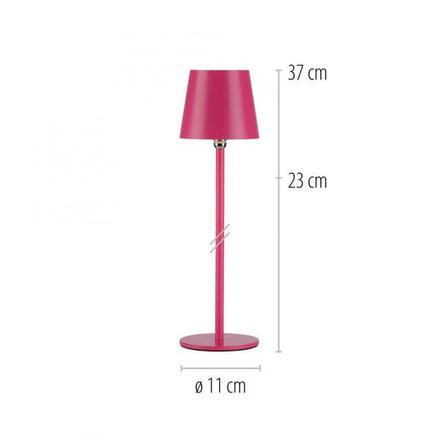 JUST LIGHT Nabíjecí svítidlo na láhev, s přídavnou nohou, růžová 3000K