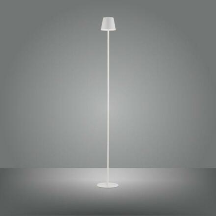 JUST LIGHT LED bateriové svítidlo bílé, stojací a stolní lampa, dotykový stmívač, IP54 pro venkovní použití 3000K
