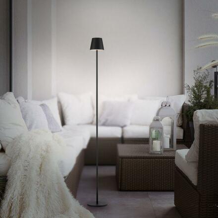 JUST LIGHT LED bateriové svítidlo černé, stojací a stolní lampa, dotykový stmívač, IP54 pro venkovní použití 3000K