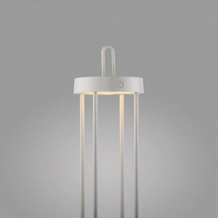 JUST LIGHT LED stolní lampa na baterie bílá 50cm dotykový stmívač IP44 zahradní svítidlo 2700K LD 19301-16