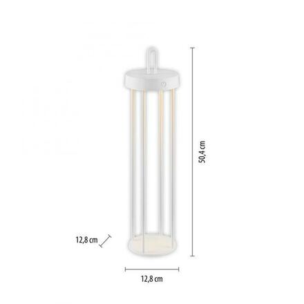 JUST LIGHT LED stolní lampa na baterie bílá 50cm dotykový stmívač IP44 zahradní svítidlo 2700K LD 19301-16