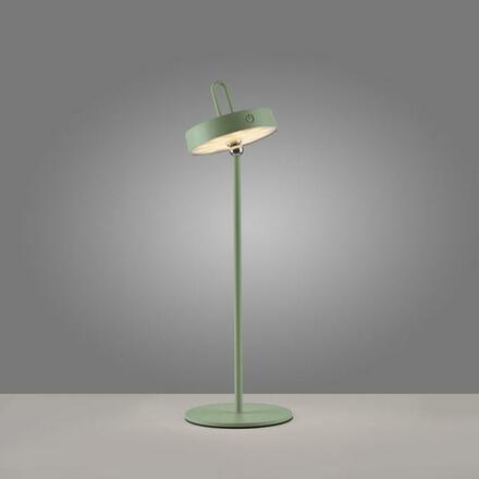 JUST LIGHT LED stolní lampa zelená na baterie dotykový stmívač ochrana proti stříkající vodě USB 2700K LD 19310-43