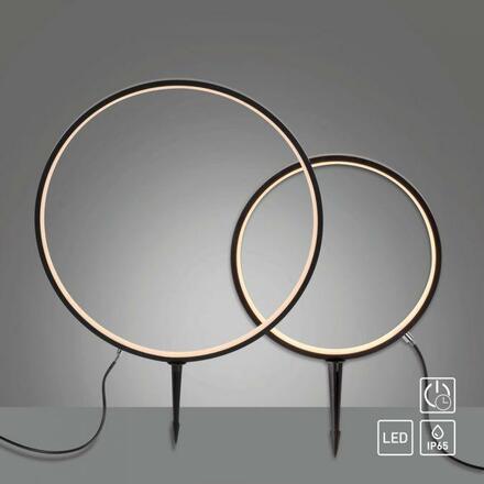 JUST LIGHT LED venkovní svítidlo se zápichem do zahrady kruhová forma s časovačem IP65 krytí proti vodě 3000K