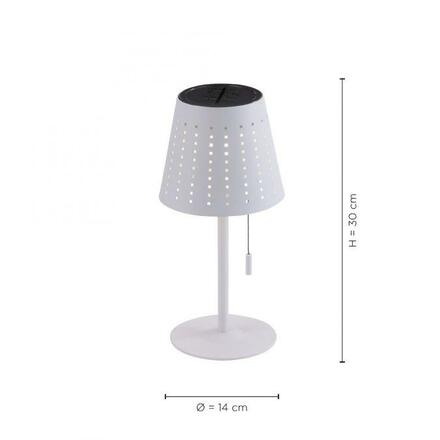 LEUCHTEN DIREKT is JUST LIGHT LED stolní lampa, bílá, stmívatelná, solární, moderní, bez kabelu 3000K