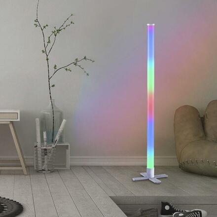 VÝPRODEJ VZORKU LEUCHTEN DIREKT is JUST LIGHT LED stojací svítidlo, stříbrná barva, ideální párty osvětlení, RGB, stmívatelné, dálkový ovladač RGB