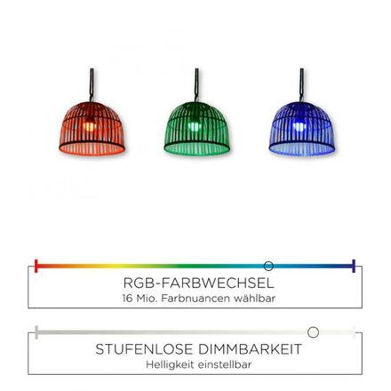LEUCHTEN DIREKT is JUST LIGHT LED závěsné svítidlo, vč. dálkový ovladač, stmívatelné, moderní RGB změna barev RGB+3000K