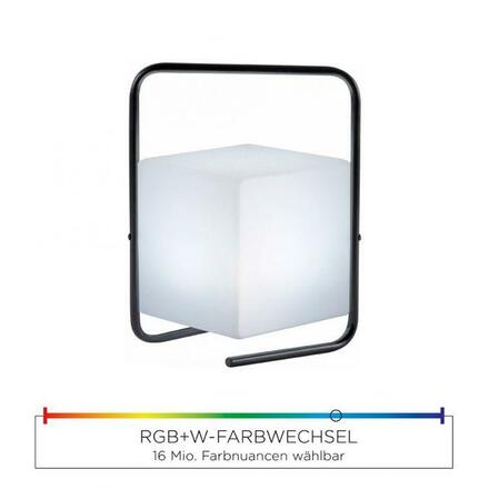 LEUCHTEN DIREKT is JUST LIGHT LED stolní lampa, černá, RGB, bateriové svítidlo, IP44, vč. USB-kabel, dálkový ovladač RGB+3000K