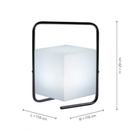 LEUCHTEN DIREKT is JUST LIGHT LED stolní lampa, černá, RGB, bateriové svítidlo, IP44, vč. USB-kabel, dálkový ovladač RGB+3000K