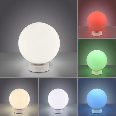 JUST LIGHT LED stolní lampa, koule, bílé, Smarthome, stmívatelné, dálkový ovladač s aplikací Tuya RGB, 2700-5000K