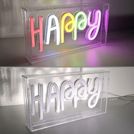 LEUCHTEN DIREKT is JUST LIGHT LED nástěnné svítidlo nápis HAPPY vícebarevné USB vypínač dekorativní LD 85027-70